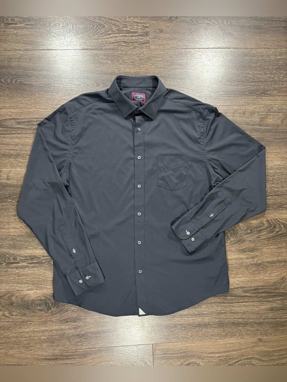 UNTUCKit Gironde Men's Black Long-Sleeve Button-Up Shirt Size Large